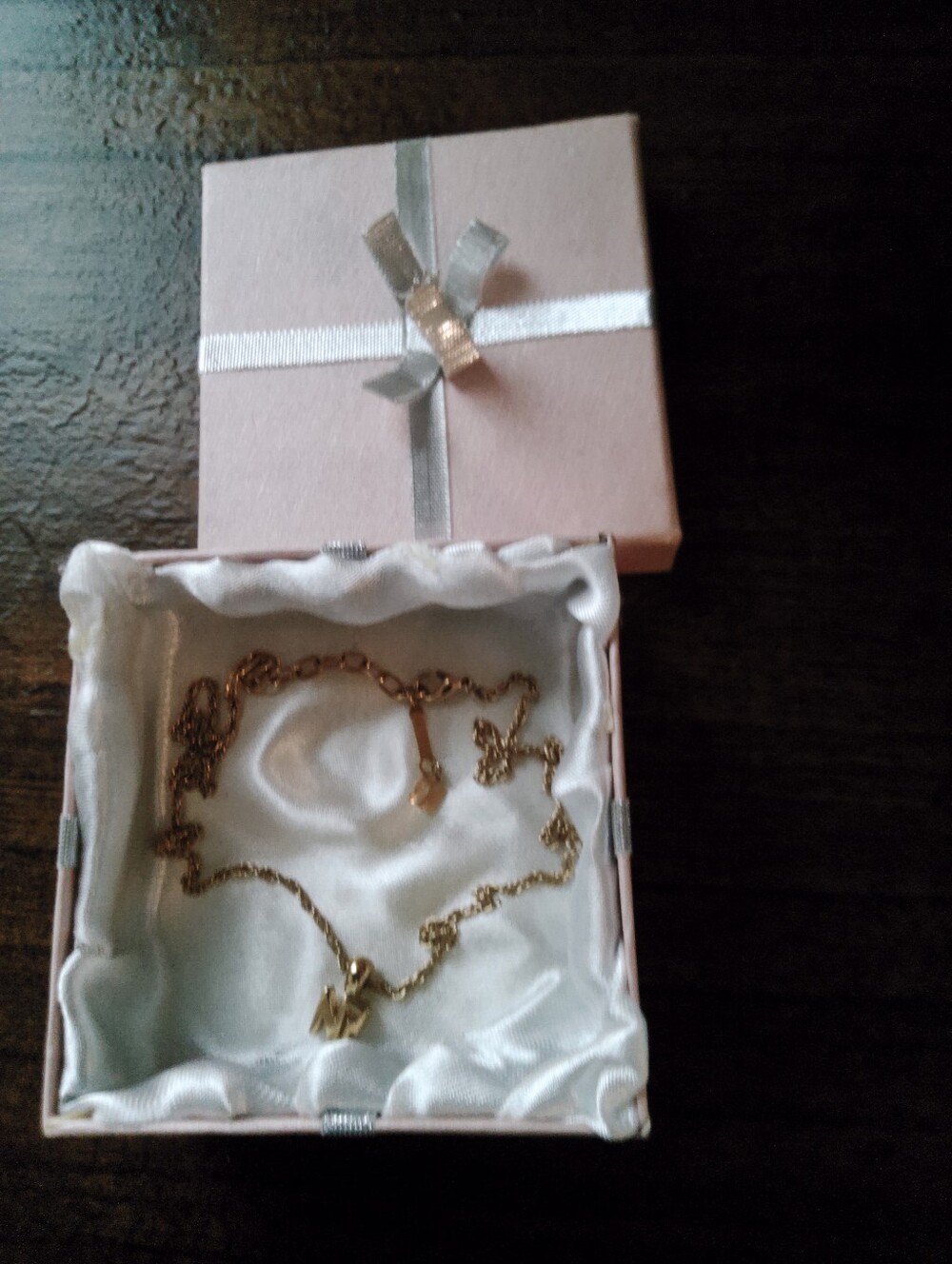 Nina Ricci Gold-Tone Chain Necklace with 'M' Initial Charm
